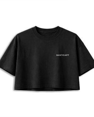 NAVYCAPT-Oversize-Top-Crop-Black