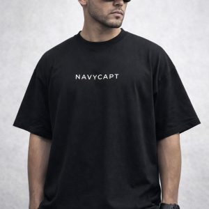 Alternative view of NAVYCAPT Oversized T-Shirt (Black) เสื้อยืดโอเวอร์ไซส์ สีดำ